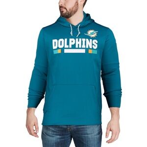 Men's Nike Dri-Fit NFL  Aqua Miami Dolphins Sideline Performance Pullover Hoodie